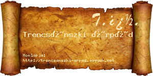 Trencsánszki Árpád névjegykártya